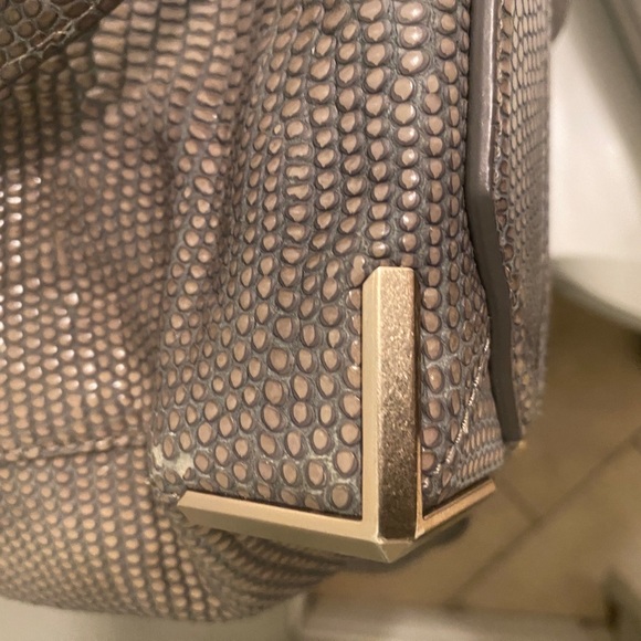 Alexander Wang Skeletal Prisma Lunch Bag Foldover Leather Beige Snake Print $925 - Picture 10 of 13